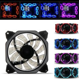 1PC 120mm 3Pin 4Pin Monochrome Color Light Cooling Fan for Desktop PC Computer - Ice Blue