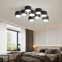 Ceiling Lights Modern Led Lamp Cylinder Combination Design Chandelier For Bedroom Living Dining Room Black White Dimmable Lighting