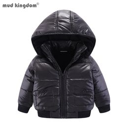 Mudkingdom Little Boys Girls Winter Coats Solid Color Warm Thicken Cotton Removable Hooded Jacket for Kids Clothing Baby Wear 211203