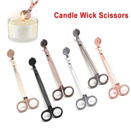New Stainless Steel Snuffers Candle Wick Trimmer Rose Gold Candle Scissors Cutter Candle Wick Trimmer Oil Lamp Trim scissor T9I001134