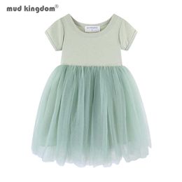 Mudkingdom Sparkly Girls Tutu Dress Princess Plain Toddler Short Sleeve Dresses Girl Party Tulle Clothes Children Summer Dress Q0716