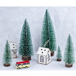 Christmas Mini Simulation Pine Tree Festivals Party Decoration Small Xmas Trees Indoor Decor Bedroom Desktop Ornaments Multi Size BH4965 WLY