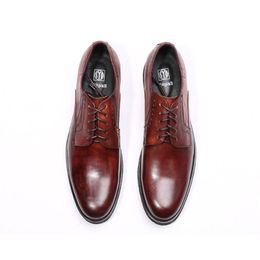 Mens Formal Business Shoes Genuine Leather Dress Designer Shoes Office Lace -Up Work Shoes Men Classic Sapato Oxford E64