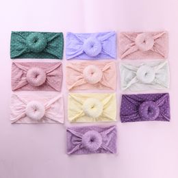 1pcs Round Knot Polka Dot Nylon Headbands,Super Soft Elastic Stretchy Nylon Hairbands,Infant Toddler Girls Hair Accessories