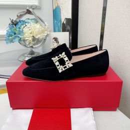 Casual Designer Sexy Lady Fashion Women Shoes Black Leather Round toe Crystal Strass Maryjanes Flats Loafers Pumps Zapatos Mujer