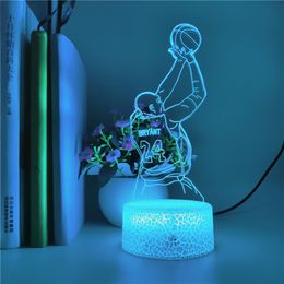 3D LED Nachtlicht Jump Shooting Figur Rückansicht Schlafzimmer Dekor Tischlampe Nachtlicht Bryant Memorial Geschenke