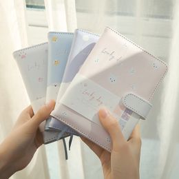 PU hardcover snap buckle cute hand ledger Notepads simple and fashionable student creative literary note notebook