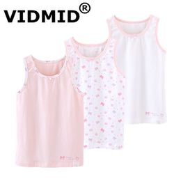 VIDMID Girls boys tanks tops girls cotton Camisoles vests girl boy candy Colour undershirt kids underwear Tanks Camisoles 7010 08 210306