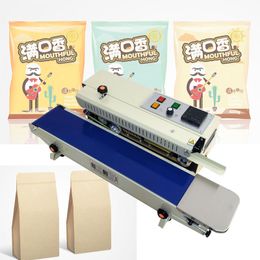 110V 220V Continuous Sealing Machine Food Plastic Tea Film Aluminum Foil Bag Automatic Heat Sealer