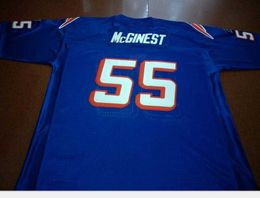 Custom Rare blue white #55 Willie McGinest Game Worn RETRO College Jersey 1990 With Team Size S-5XL or custom any name or number jersey