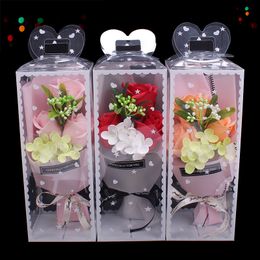 mother's day gift 3pcs soap rose flower bouquet sets birthday valentine's day mother's days gift for girl