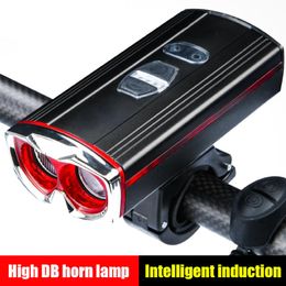 Bike Lights Waterproof Bicycle Headlight With Horn B Rechargeable Night Riding Safety Cycling Front Lamp Accessories