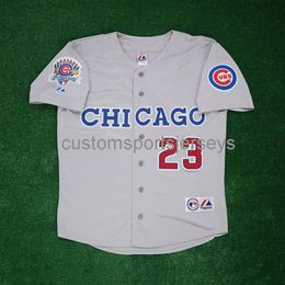 Men Women Youth Embroidery Ryne Sandberg w/ 1990 All Star Patch Grey Road Jersey All Sizes