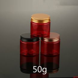 50g Red Plastic Refillable Jar Empty Cosmetic Lotion Cream Container Candy Tea Sample Storage Pill Travel Bottle 30pcsgood qtys
