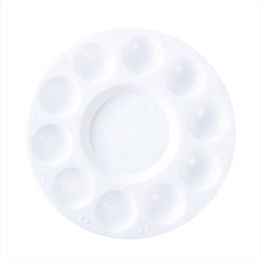 2021 painting tray palettes white 11 Well palette Plastic Round Paint Palettes for DIY Craft Professional Art Painting