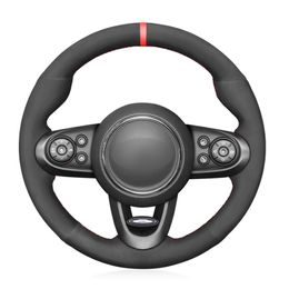 Steering Wheel Covers Black Suede Red Marker No-slip Car Cover For Mini (Hatchback/Mini) JCW Clubman Convertible Countryman
