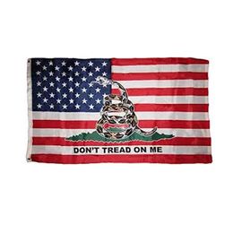 American Gadsden Flag 3x5 FT Double Stitching Banner 90x150cm Party Gift 68D Polyester Printed Hot selling!