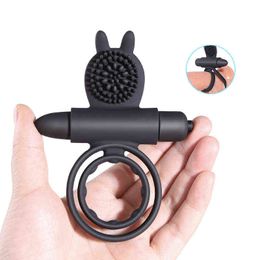 NXY Sex Chastity devices Penis ring long acting double sex shop penis vibrator male chastity stimulator 1126