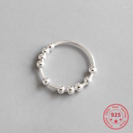 Cluster Rings 100% 925 Sterling Silver Beaded Open For Women 2022 Trend INS Simple Style Lady Fashion Jewellery