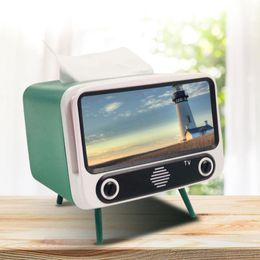 Tissue Boxes & Napkins Nordic Style Retro Multifunctional Phone Holder TV Box Bracket Creative Bedroom Decor Lazy