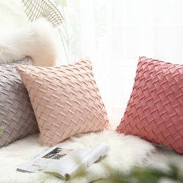 Cushion/Decorative Pillow Nordic Suede Weave Decorative Cushions Cover For Home Chair Fashion Design Solid Color Pillowccase