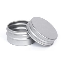 Free Ship Storage Box 15ml Aluminium Balm Tins pot Jar 15g comestic containers with screw thread Lip Balm Gloss Candle Packaging