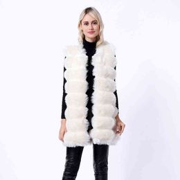 Faux Fur Coat Casual Slim Sleeveless ry Vest Autumn Winter Women Jacket 211207
