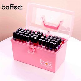 Plastic Multifunction Makeup Storage Box Nail Polis Organiser Lipstick Holder Rack Cosmetic Manicure Toolbox Shelf Container 210315