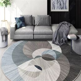 Nordic Geometric Round Carpets For Living Room Rug Big Size Decoration Office Hotel Home Carpet INS Popular Bedroom Floor Mat 210301