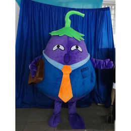 Festival Dress Eggplant Daddy Mascot Costume Halloween Christmas Fancy Party Dress Vegetable Advertising Leaflets Clothings Carnival Unisex Adults Outfit