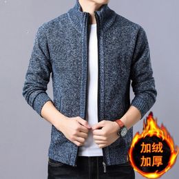 Men's Sweaters 2021 Autumn And Winter Pineapple Grid Knit Zipper Cardigan Stand-up Jacket Simple, Casual, Comfortable, Versatile, Thi