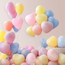 Party Decoration 100pcs Macarons Colour Heart Balloons 10 inch Wedding Pastel Latex Balloon Festival Partys Event Supplies Weddings Room Decoration WH0506
