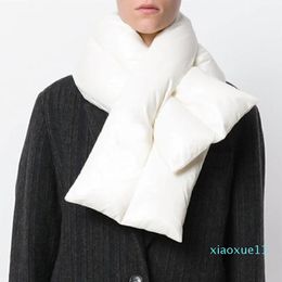 luxury- 2021 New Design Brand Winter Black Sliver Down Scarf Collar Neck Solid Colour Warmer Stuff Scarves Metallic Soft Warm For Women1