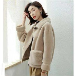 Women's Wool & Blends Winter Lamb Coat Wome Korean Style Loose Short Temperament Top Women Casual Teddy Bear