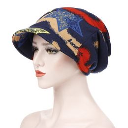 KepaHoo Women's Print Beanies Hat Winter Cotton Baseball Hats Female Ponytail Vintage Warm Slouchy Crochet Ski Visors Turban Cap