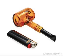 New mini Tankard Sherlock thick glass hammer pipes labs hand tobacco pipe colorful glass pipe wholesale