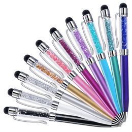 2 in 1 Stylus Touch pen Luxury Diamond Capacitve screen pens for iphone 6 7 8 x samsung tablet pc