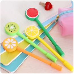 Lemon Fruit candy Ballpoint Pen Creative Cartoon Gel Fruits Ballpoints Pens Shape School Office Stationery WLL260