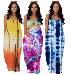 Summer Women tie dyed Dresses slip skirts loose tie dye long skirts Summer Clothing S-XL skinny packaged hip skirt DHL SHIP 4600