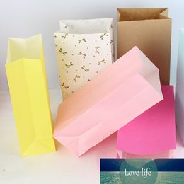 Zilue 50PCS/Lot Kraft Paper Bag Colorful Without Handle Gifts Package Hiking Camp Party Paper Bag Food Packaging 23cmX12cmX7.5cm