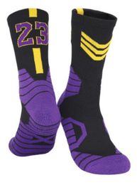 (Men's Socks Medium length nylon outdoors adult children thickened towel bottom professional anti slip sports elite basketball sock men