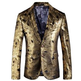Men's Suits & Blazers Jacket Tyrant Gold Suit Mens Black Friday Party Dress Christmas Traje Hombre Formal Vestes De Costume Costard Homme