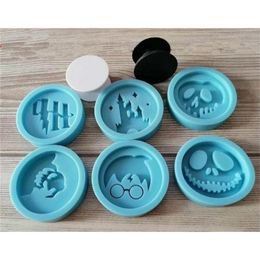 6-piece Round Skull Silicone Mold Resin Chain s Cake Decoration Accessories Fondant Chocolate 210721