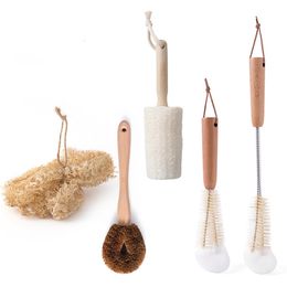 Multi-Designs Kitchen Pan Pot Cleaning Brush with Wood Handle Household Bottle Bottom Cleaner Millk Bottles Clean Brushes