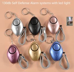 130db Self Defence Alarm systems Girl Women Security Protect Alert Personal Safety Scream Loud Keychain Alarms with led light TOP Good