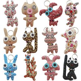 Cartoon Keychain Cotton Filled Doll Keychains Party Favour Children Toy Ladies Bag Pendant Car Dolls Keyring Jewellery Ornaments Accessories 22