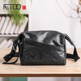 HBP AETOO Men's Leather Messenger Bag, Trendy Large-capacity Men's Shoulder Bag