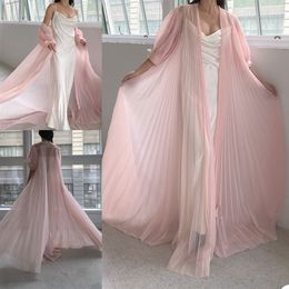 2021 Pink Maternity Sleepwear One-piece jacket For Photoshoot Tulle Ruffled Plus Size Pyjamas Party Nightgowns Custom Made Pregnacy Gowns Undergarments