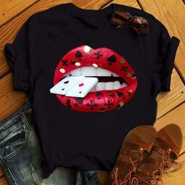 Women's T-Shirt WVIOCE Fashion Lip Print Women Summer Casual Short-sleeved 90's Female Top Harajuku Clothes 27562