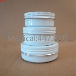 15/30/50/60g ML refillable box white empty round aluminum metal tin cans cosmetic bottle cream DIY jar Aluminum Lipstick Pothigh quatity